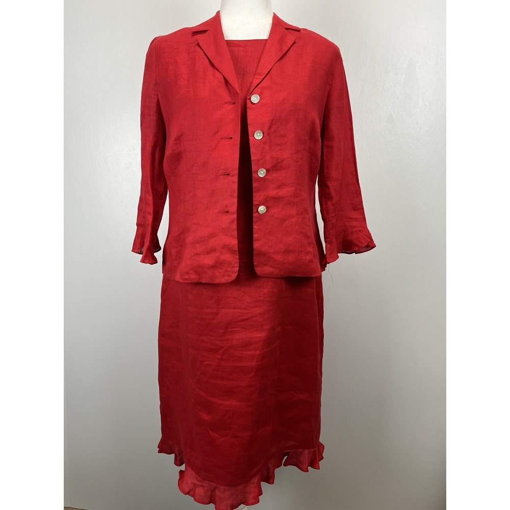 Natural Instincts 100% Linen Dress Shirt Sz 6 VGUC Sleeveless Dress